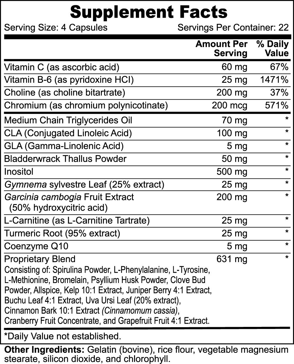 Supplement facts